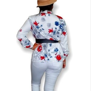 Floral Print Long Sleeve Button Front Shirt